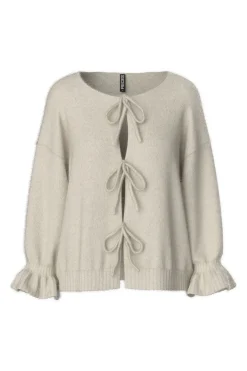 Pcjimma Ls O-Neck Tie Knit Cardigan