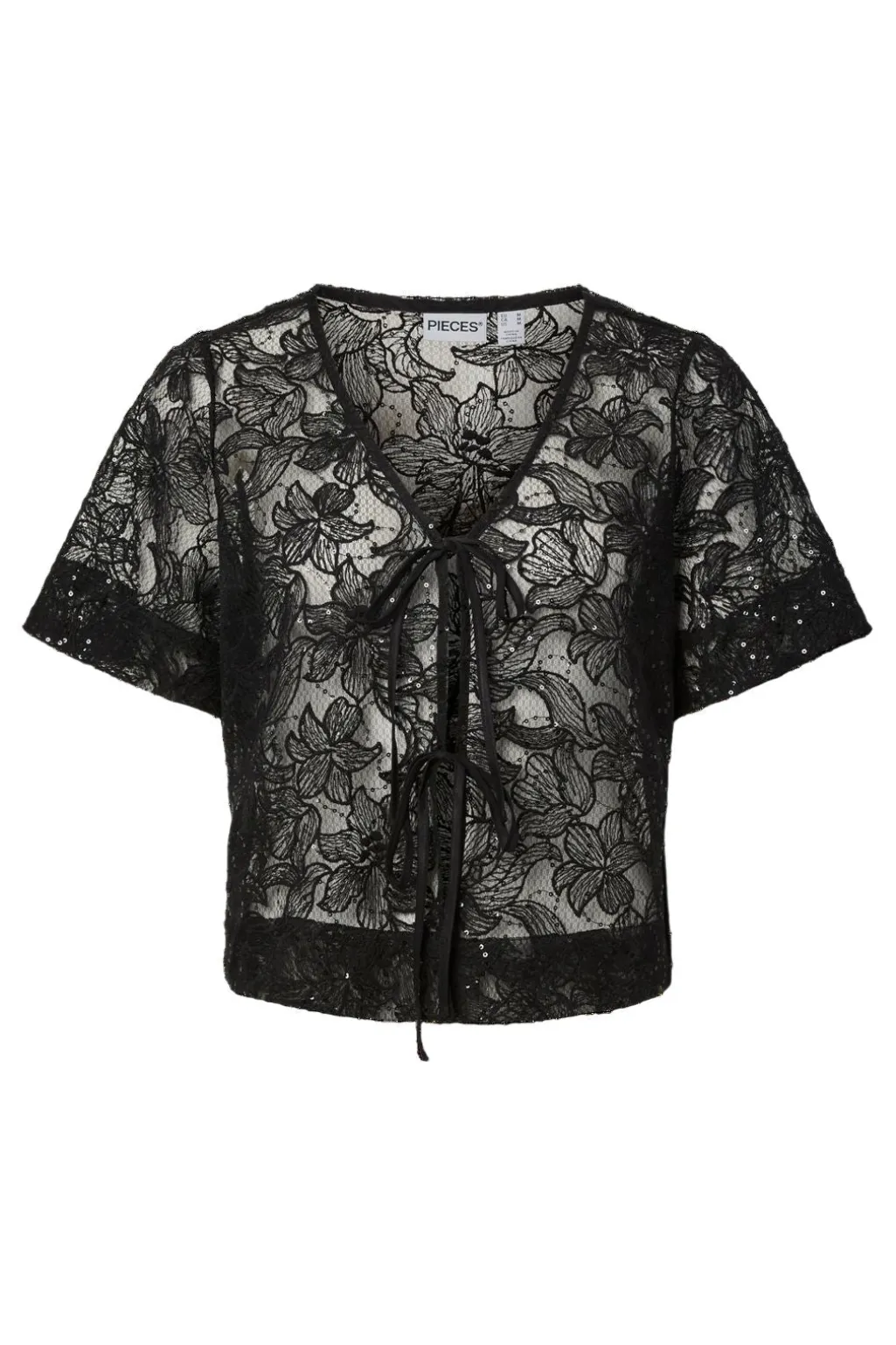 Pclouise 2/4 V-Neck Tie Top