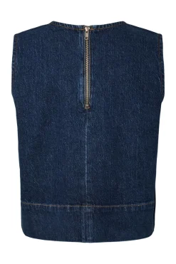 Pcmerle Sl O-Neck Denim Top Fsy Pp