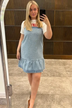 Pcnoel Short Slip Denim Dress Fsy