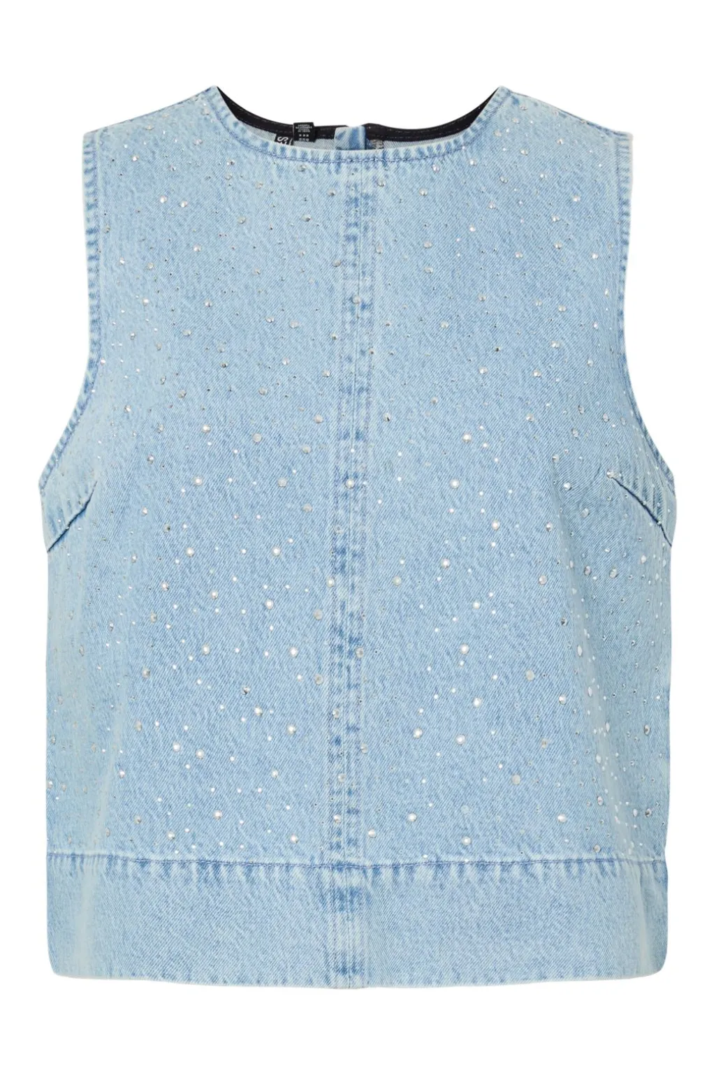 Pcnoel Sl O-Neck Denim Top Fsy