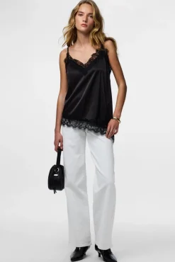 Pcnomi Strap Satin Lace Top