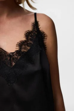 Pcnomi Strap Satin Lace Top