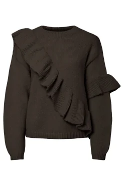 Pcnor Ls O-Neck Knit Frill Pullover
