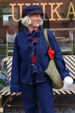 Pcofelia Ls Bow Denim Shirt Fsy