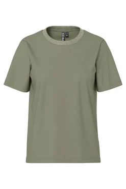 Pcria Ss Lurex Neck Tee