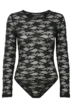 Pcrillo Flower Lace Ls Bodystocking