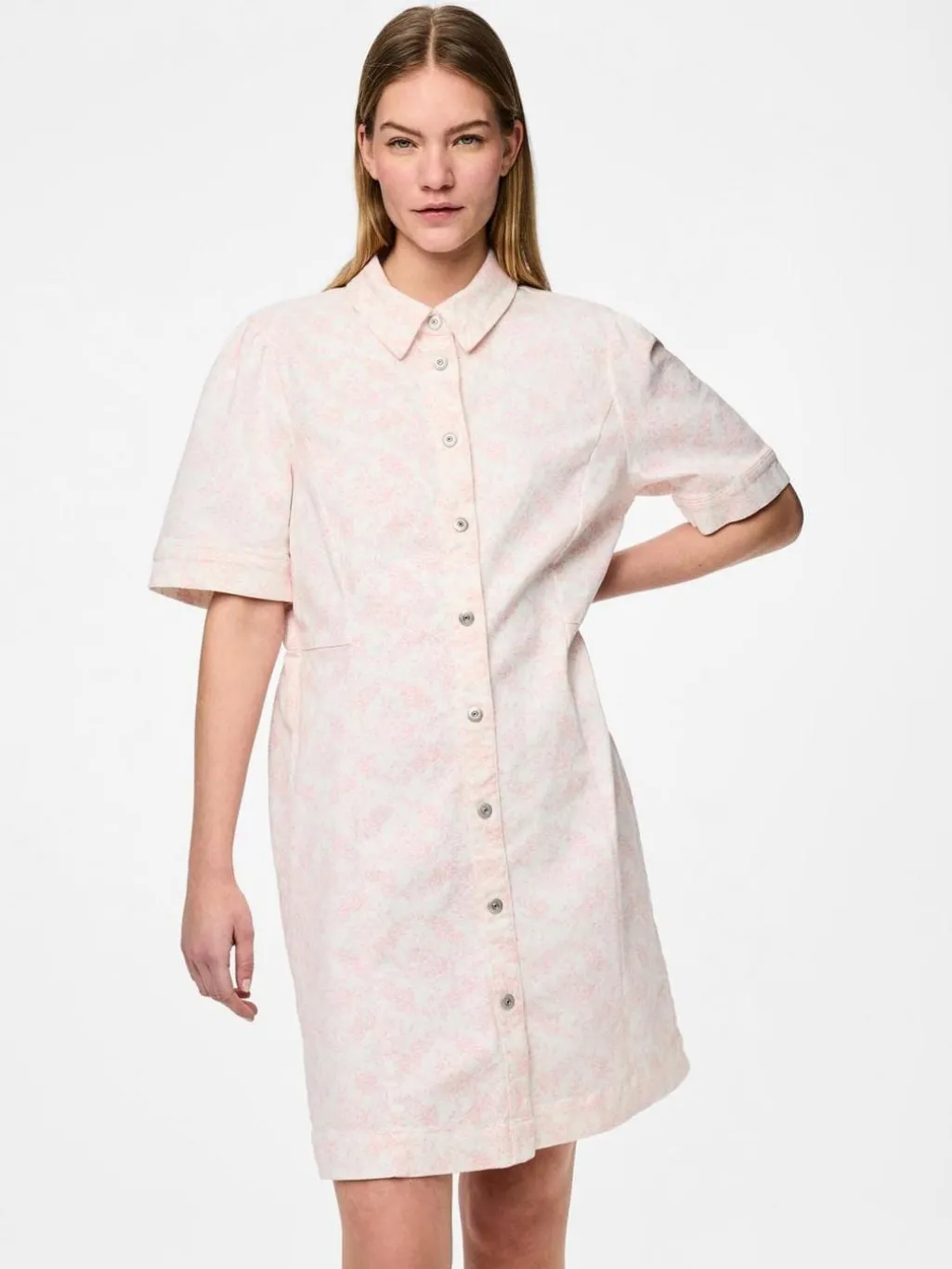 Pcsalume Ss A-Shape Denim Dress