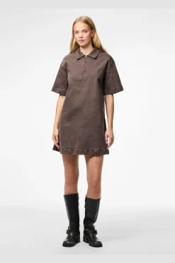 Pcselma 3/4 Zip Denim Dress Fsy