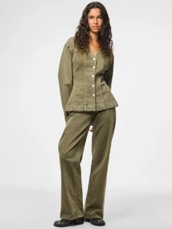 Pcsilke Ls Col Denim Shirt