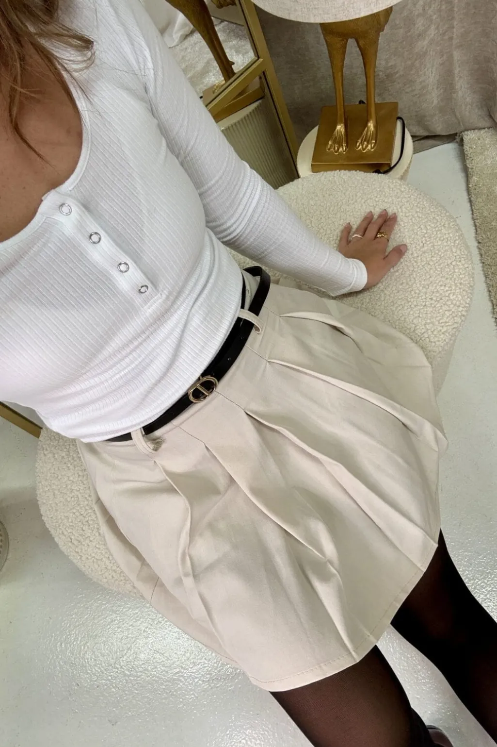 Pleated Trapeze Skirt