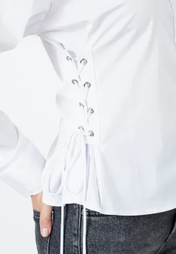 Poppycc Eyelet Tie Shirt 35180