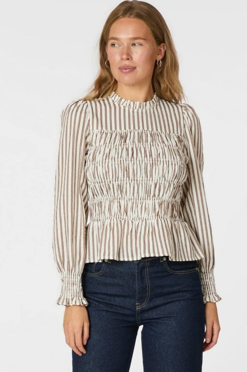 Possa Twin Stripe Smock Blouse 165011