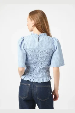 Possini Check Smock Blouse 164800