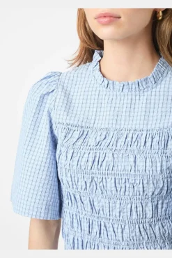 Possini Check Smock Blouse 164800