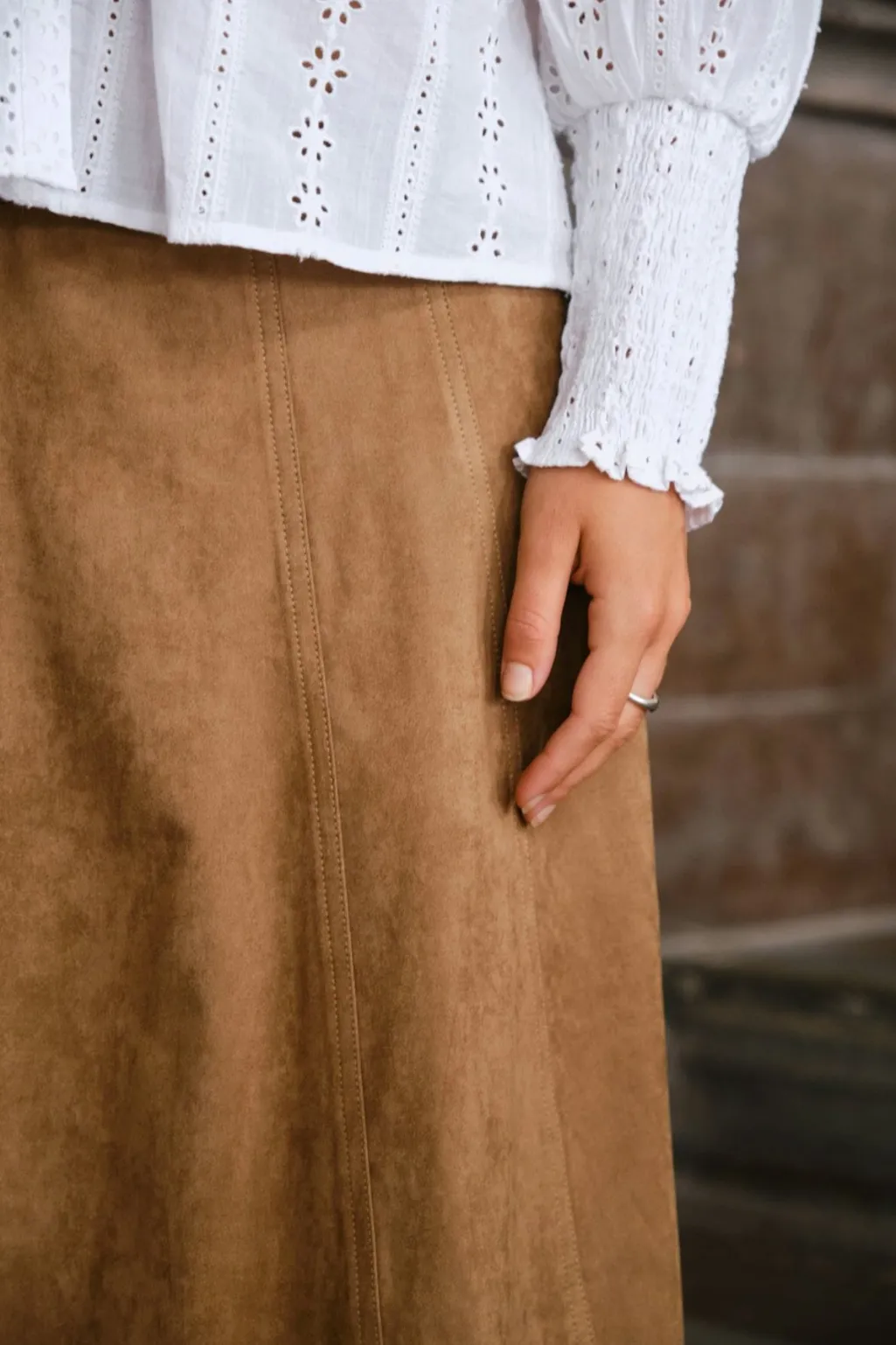 Raya Faux Suede Skirt 166255