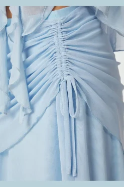 Saffron Asymmetric Mesh Skirt 165642