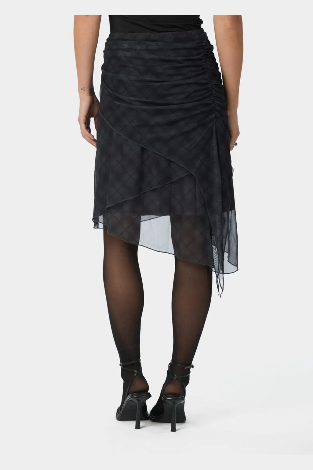 Saffron Check Mesh Skirt 167206