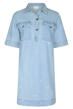 Saras Denim Emb Dress 166045