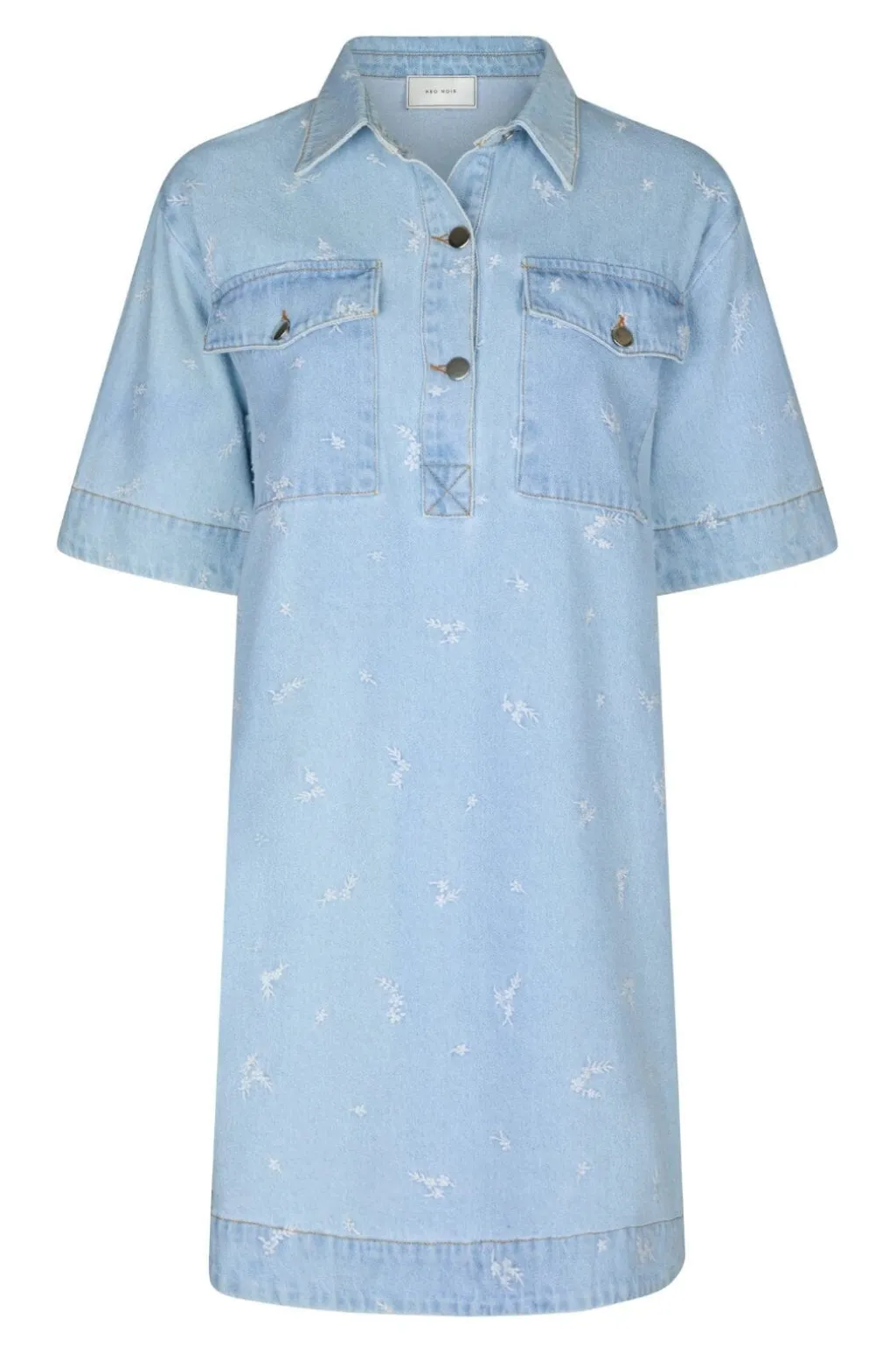 Saras Denim Emb Dress 166045