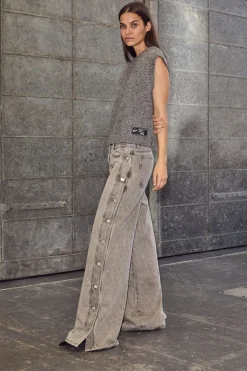 Side Panel Button Jeans HL10328