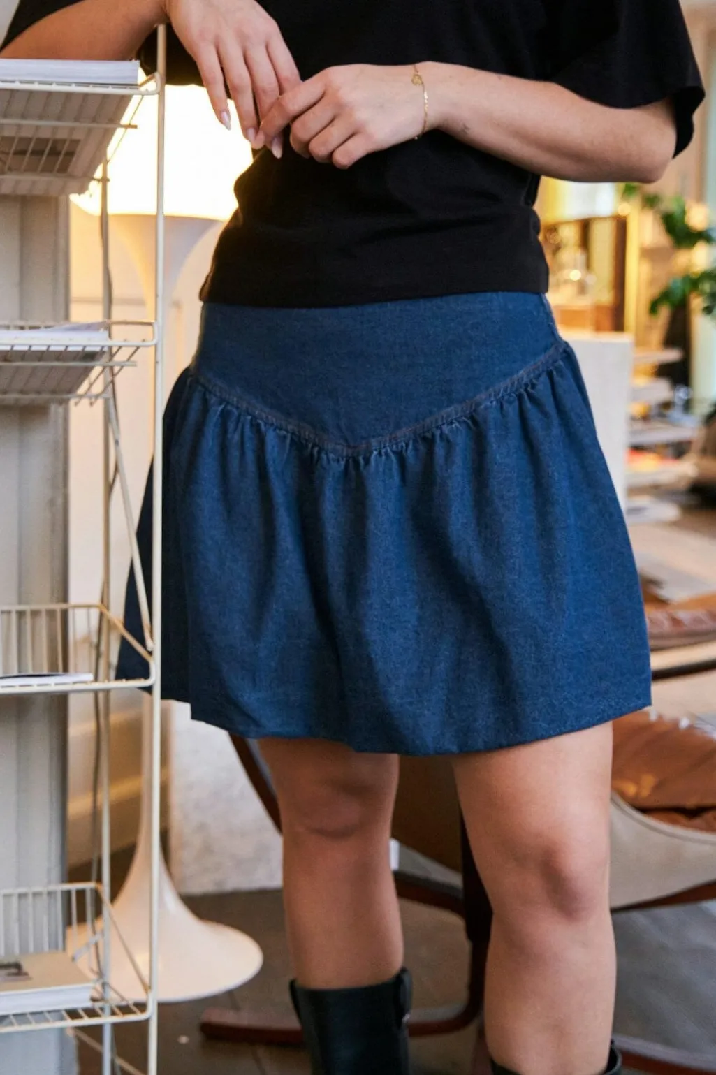 Solar Denim Balloon Skirt 165053