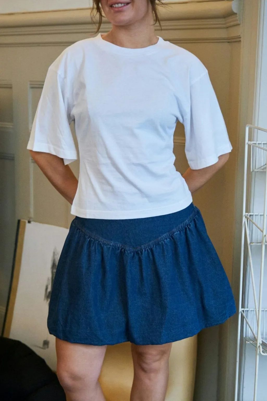 Solar Denim Balloon Skirt 165053