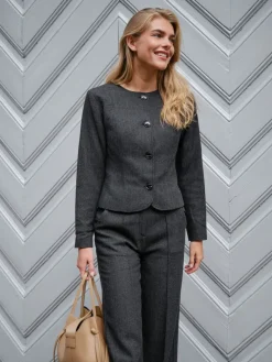 Sury Herringbone Pants 166366