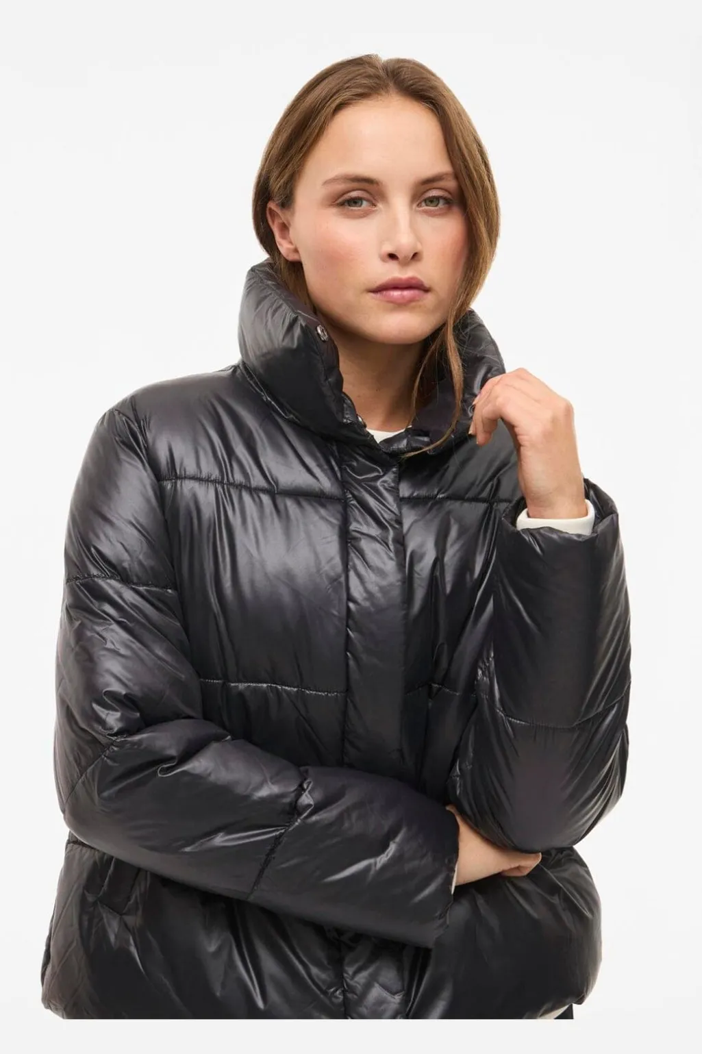 Vilidda L/S Shinny Puffer Short Jacket