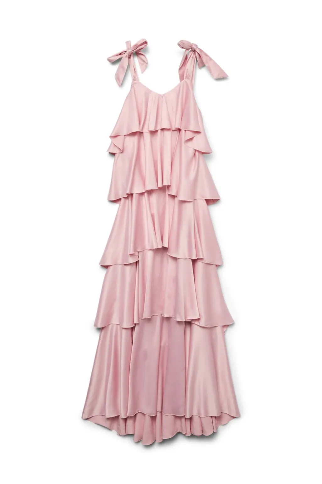 Vmfelicia Tiestrapruffle Maxi Satin Dres