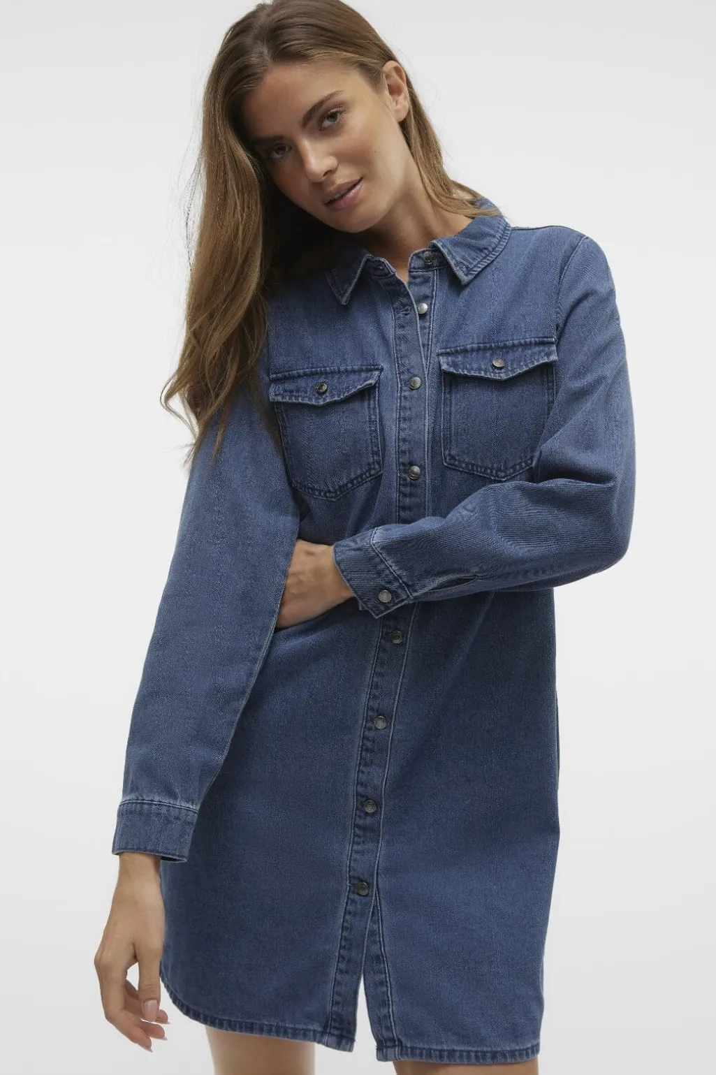 Vmjennie Ls Short Denim Dress Mix