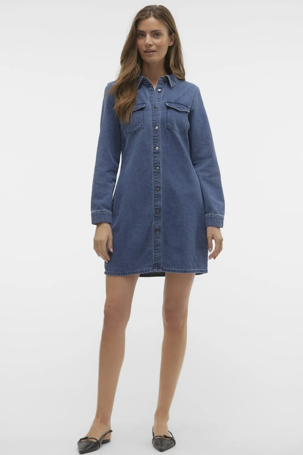 Vmjennie Ls Short Denim Dress Mix
