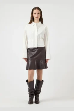 Yascolly Naplon Leather Skirt