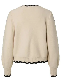 Yaslelu Ls Bow Knit Cardigan