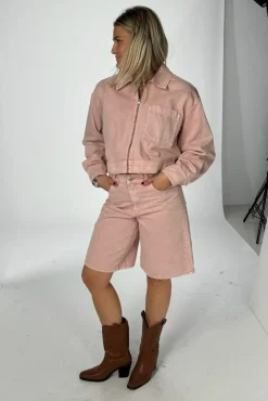 Yassun Ls Crop Denim Jacket Fest