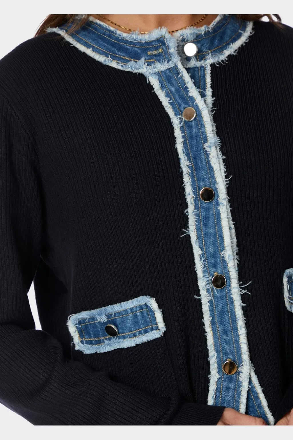 Zelma Knit Denim Cardigan 167245